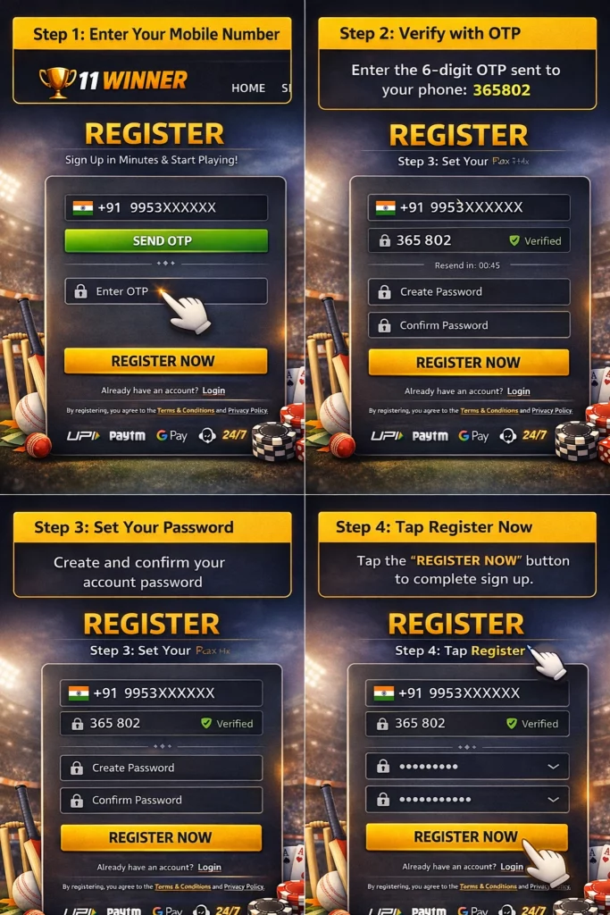11 winner register