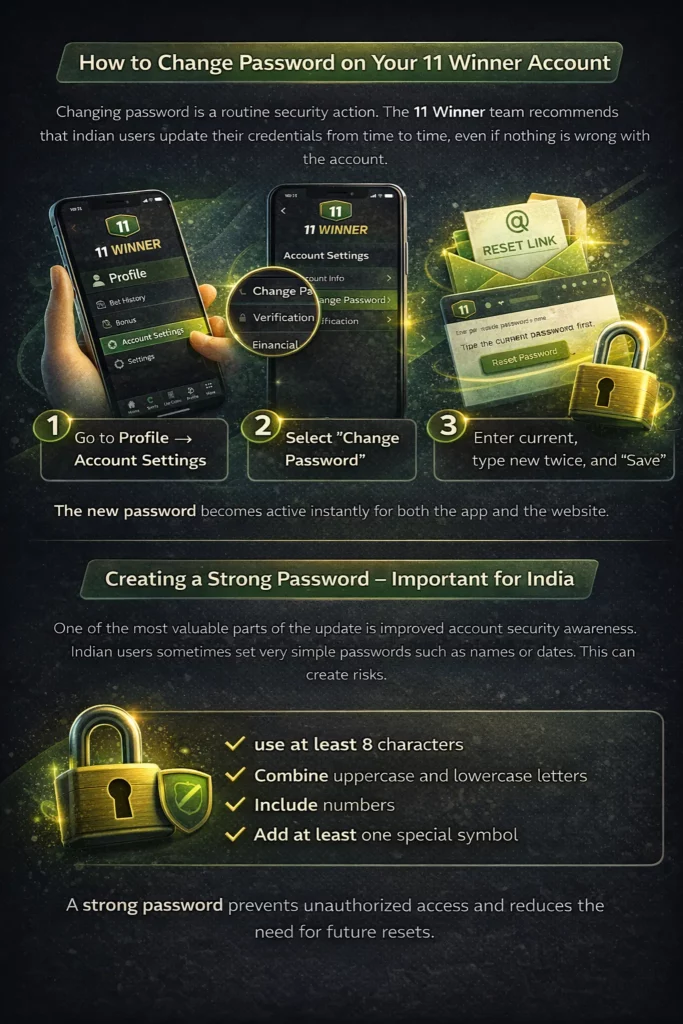 11winner password change inside account